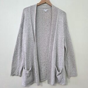 J. Jill Purejill Knit Long Open Front Cardigan Sz M‎ Relaxed Natural Lagenlook